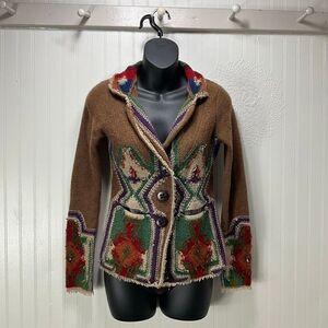 ANTHROPOLOGIE SPARROW 100% Lambswool Cardigan Sweater